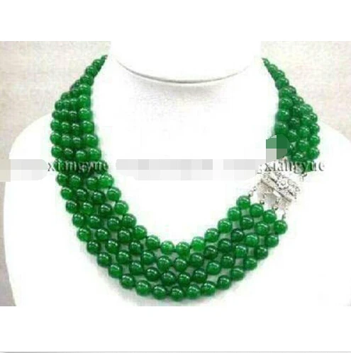 AW355 D6 FREE shipping> >>>>Charming! 4rows 8mm Green Jade Round Beads Jewelry Necklace
AW355 D6 FREE shipping> >>>>Charming! 4rows 8mm Green Jade Round Beads Jewelry Necklace
