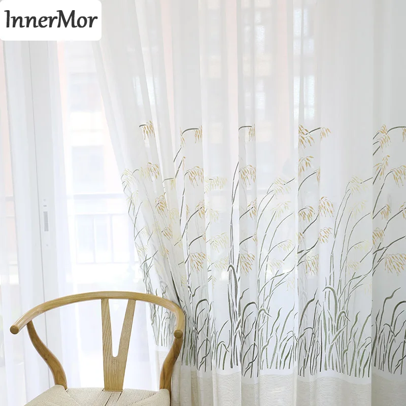 Innermor luxury natural Curtains For Living room Embroidered Curtains for bedroom Faux Linen Sheer tulle for kitchen Customized
Innermor luxury natural Curtains For Living room Embroidered Curtains for bedroom Faux Linen Sheer tulle for kitchen Customized