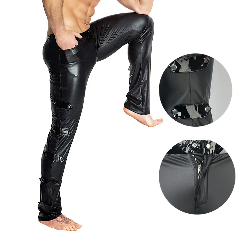 Plus Size Fake Sashes Moto Biker PU Legging Mens Low Waist Sexy Pants Night Club Punk Stage Pant Button Pockets Bodycon Trousers
Plus Size Fake Sashes Moto Biker PU Legging Mens Low Waist Sexy Pants Night Club Punk Stage Pant Button Pockets Bodycon Trousers