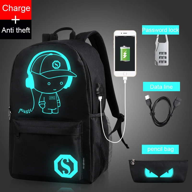 School Student Luminous For Teenager USB Charge Computer Anti-theft Laptop City Jogging Bags
School Student Luminous For Teenager USB Charge Computer Anti-theft Laptop City Jogging Bags