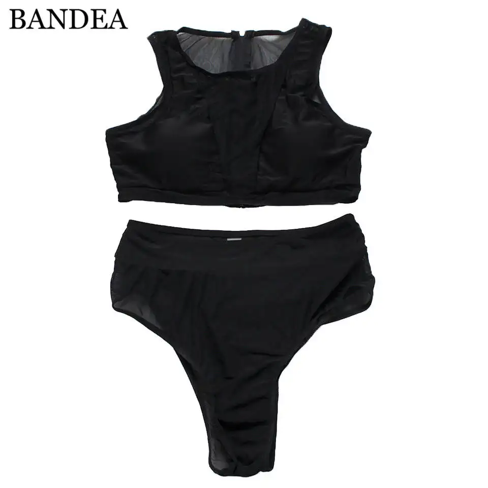 BANDEA Solid Bikini Set Plus Size Women Bathing Suit High Neck Swimwear Women Mesh Biquini Thong Bottom High Cut Swimsuit
BANDEA Solid Bikini Set Plus Size Women Bathing Suit High Neck Swimwear Women Mesh Biquini Thong Bottom High Cut Swimsuit