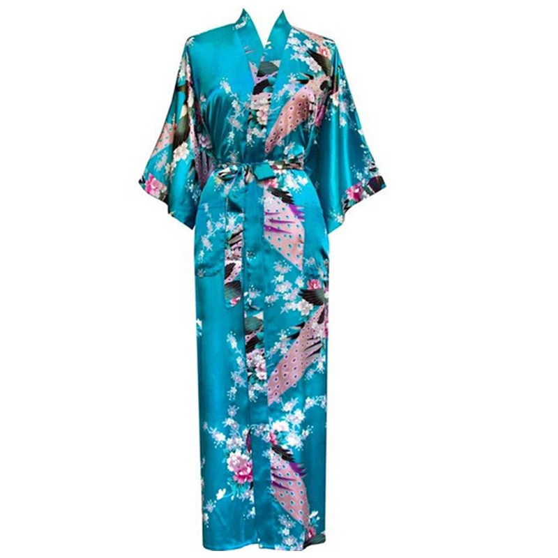 Floral Peacock Women Wedding Party Bride Bridesmaid Robe Plus Size 3XL Rayon Kimono Bathrobe Sexy Sleepwear Long Nightgown
Floral Peacock Women Wedding Party Bride Bridesmaid Robe Plus Size 3XL Rayon Kimono Bathrobe Sexy Sleepwear Long Nightgown