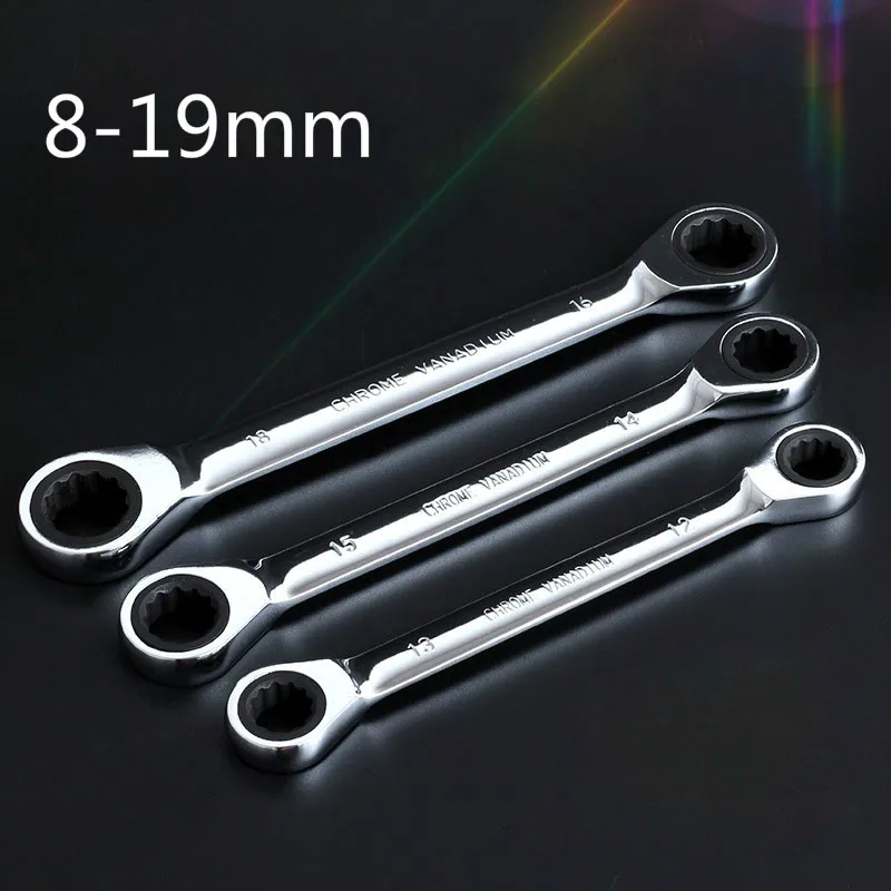 6 Pcs/set 8-19mm One-way Double Headed Ratchet Wrench Set CR-V 72 Teech Universal Ratchet Spanner Hand Tools for Car
6 Pcs/set 8-19mm One-way Double Headed Ratchet Wrench Set CR-V 72 Teech Universal Ratchet Spanner Hand Tools for Car