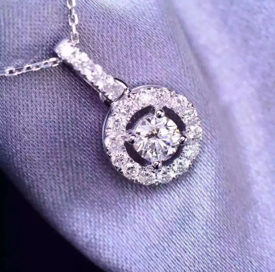 Elegant 1CTW 6.5mm G-H Moissanite Diamond Pendant TEST POSITIVE WARRANTY 925 Sterling Silver Necklace | Украшения и аксессуары