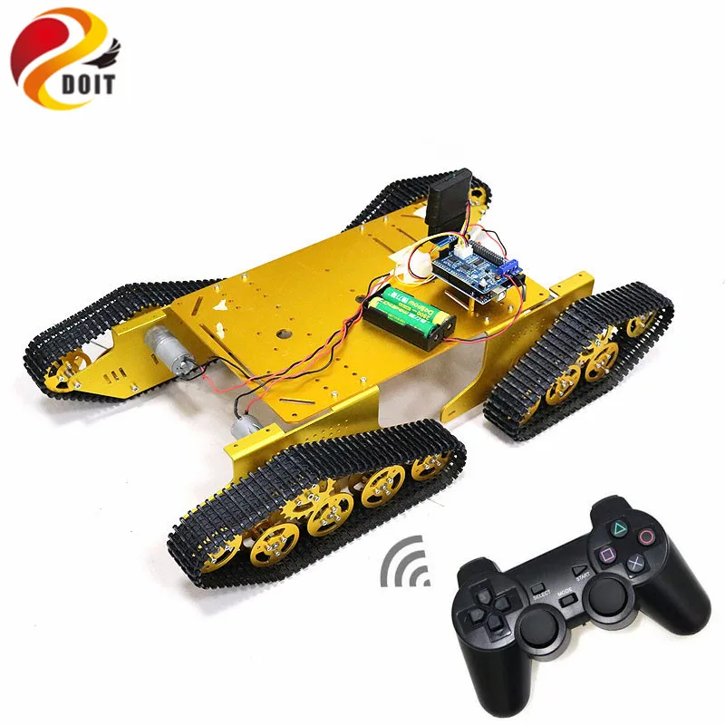 T900 Bluetooth/Handle/WiFi RC Control Robot Tank Chassis Car for arduino Development Board+ 4 Road Motor Driver Board DIY
T900 Bluetooth/Handle/WiFi RC Control Robot Tank Chassis Car for arduino Development Board+ 4 Road Motor Driver Board DIY