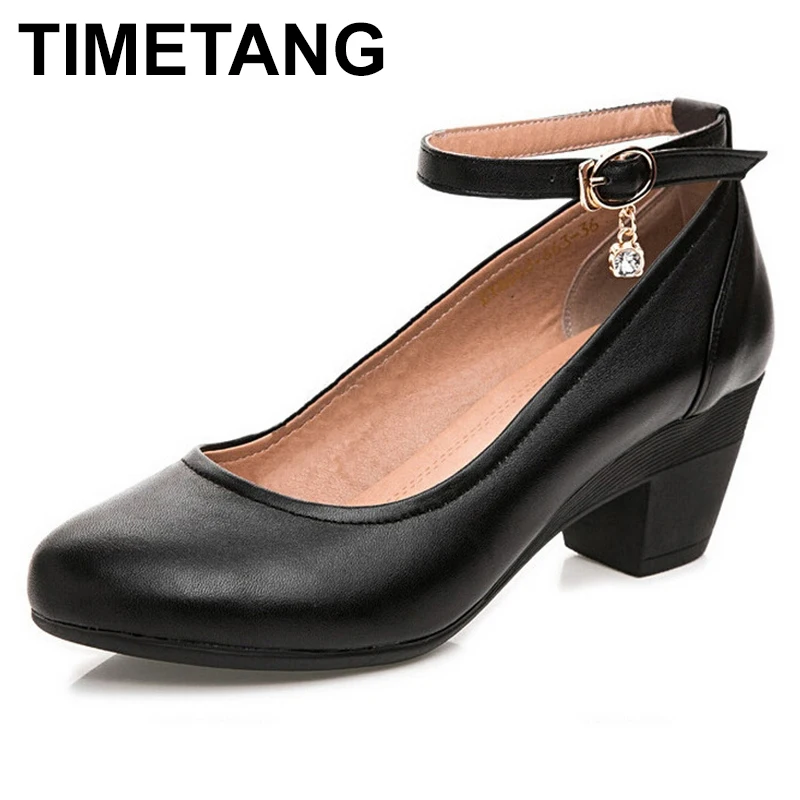 TIMETANG New Women's High Heels Pumps Sexy Party Thick Heel Round Toe Genuine Leather High Heel Shoes for office lady Women Plus
TIMETANG New Women's High Heels Pumps Sexy Party Thick Heel Round Toe Genuine Leather High Heel Shoes for office lady Women Plus