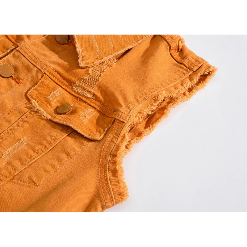 ABOORUN Men's Motor Denim Vest Orange Ripped Jean Waistcoat Korean Sleeveless Jackets for Male R250
ABOORUN Men's Motor Denim Vest Orange Ripped Jean Waistcoat Korean Sleeveless Jackets for Male R250