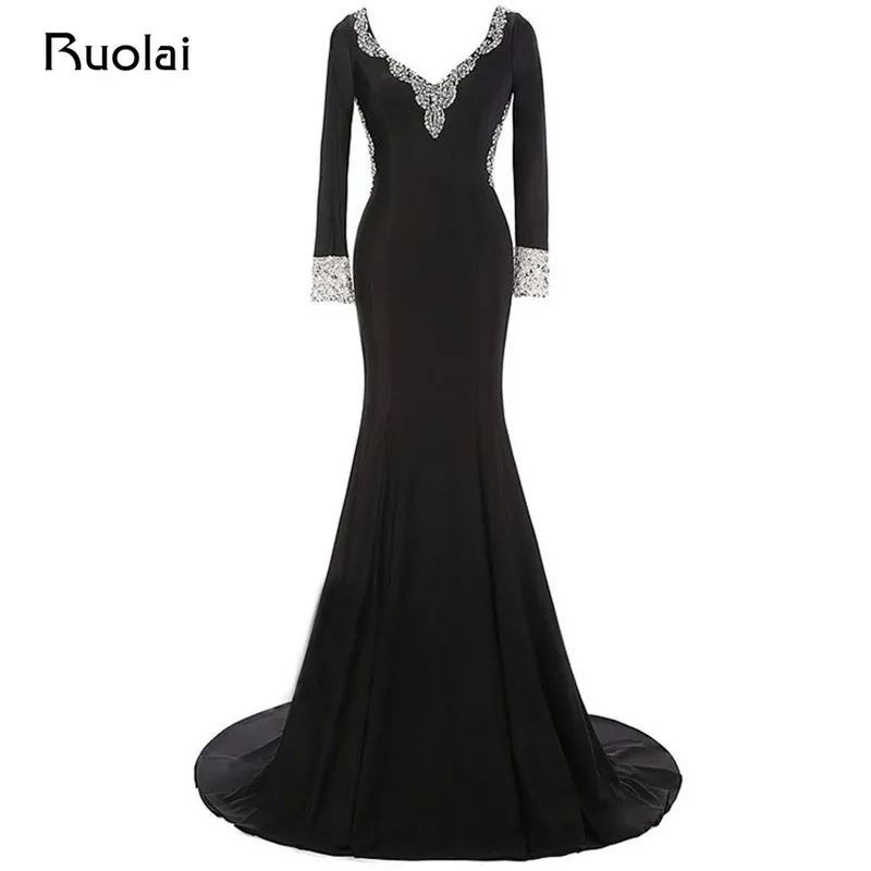 Real Made Sexy V-Neck Long Sleeve Prom Dresses 2020 Beaded Black Evening Dresses Mermaid Sequined Party Dress Vestido Festa PD6
Real Made Sexy V-Neck Long Sleeve Prom Dresses 2020 Beaded Black Evening Dresses Mermaid Sequined Party Dress Vestido Festa PD6