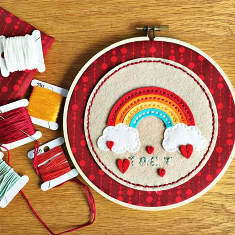 InLoveArts высечка сшитая Радуга облако металла DIY декоративное рельефное тиснение