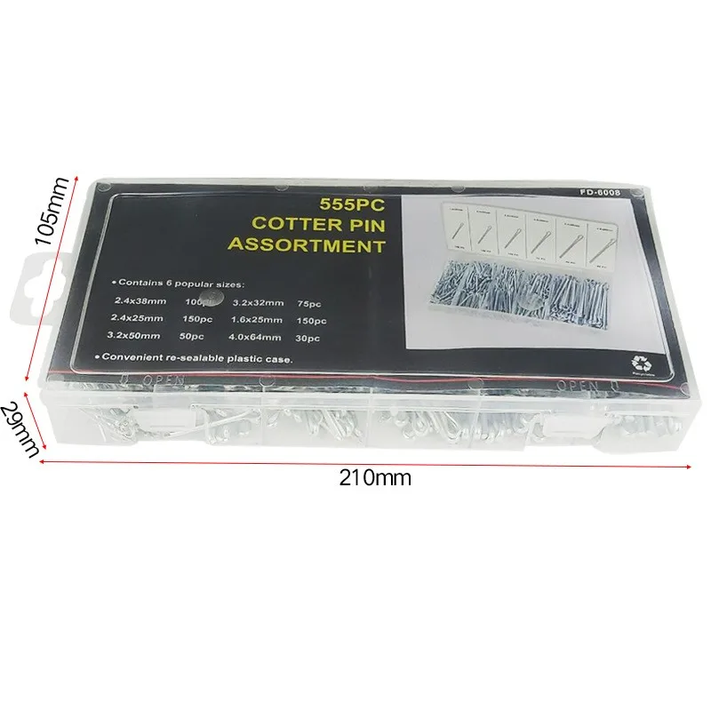 555Pcs U-shaped Hardware Assortment Box Cotter Pin Set Cotter Pins Assortment Clevis Pin Cotter Pin Tool Repair Tool Sets
555Pcs U-shaped Hardware Assortment Box Cotter Pin Set Cotter Pins Assortment Clevis Pin Cotter Pin Tool Repair Tool Sets