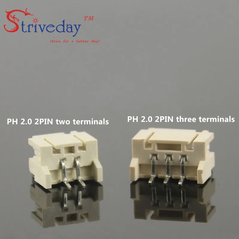 500 шт./лот led SMD Терминал 2 p высокотемпературный пламенный PH2.0 горизонтальный