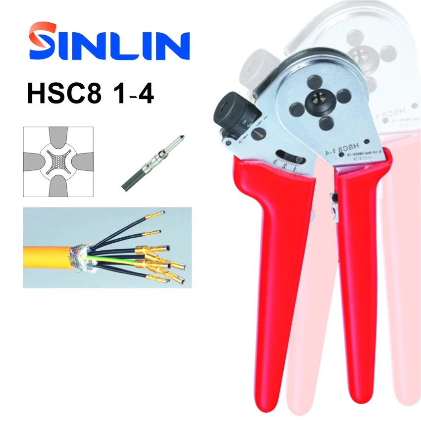 HSC8 1-4 Four Mandrel Crimp Plier For Turned Contacts 26-10AWG 0.14-6mm^2 top quality Precision Crimp Tools Connections Tool
HSC8 1-4 Four Mandrel Crimp Plier For Turned Contacts 26-10AWG 0.14-6mm^2 top quality Precision Crimp Tools Connections Tool