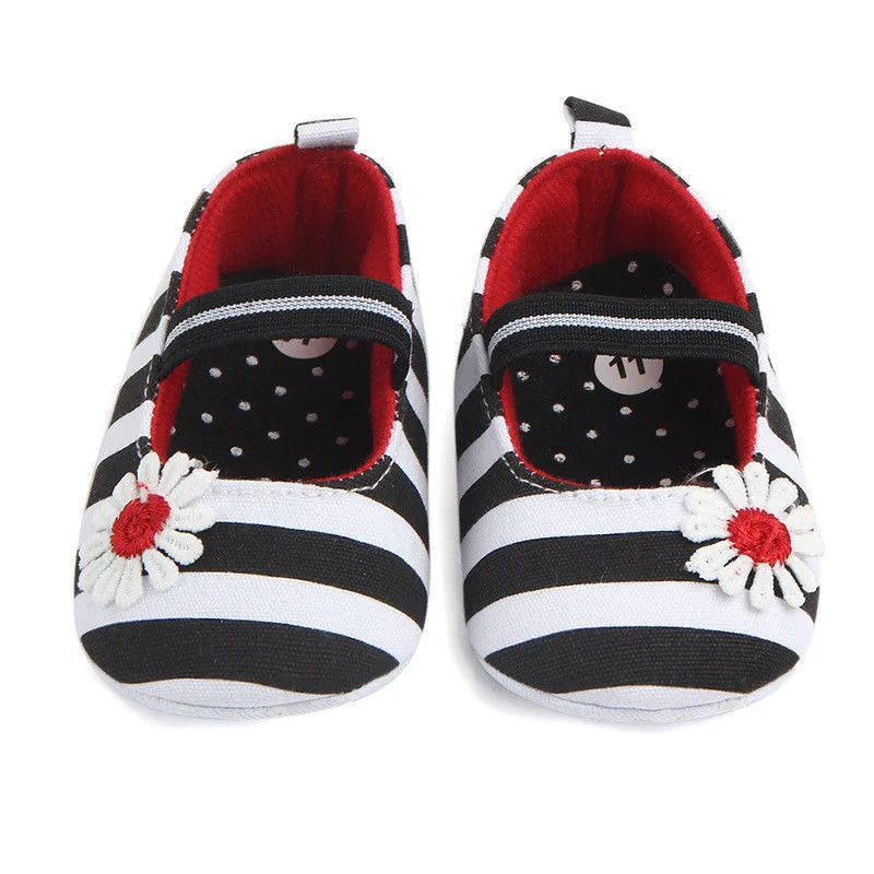 

Toddler Newborn Baby Girl Soft Sole Crib Shoes Anti-slip Pram Prewalker Sneakers Floral Striped Patchwork First Walkers 0-18M