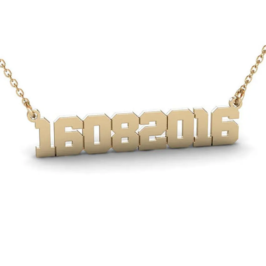 Nameplate Jewelry Personalized Date of Birth Necklace Women Stainless Steel Gold Chain Custom Anniversary Date Pendant Necklaces
Nameplate Jewelry Personalized Date of Birth Necklace Women Stainless Steel Gold Chain Custom Anniversary Date Pendant Necklaces