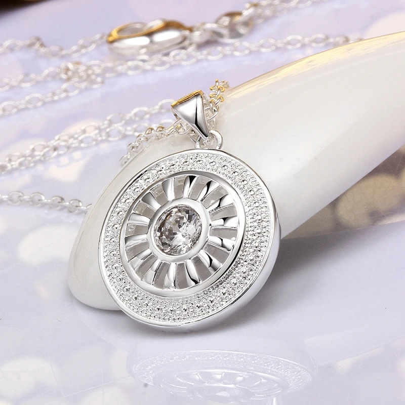Garilina Trendy White Cubic Zirconia Necklace Round Silver Color Pendant For Women Gift P2104
Garilina Trendy White Cubic Zirconia Necklace Round Silver Color Pendant For Women Gift P2104