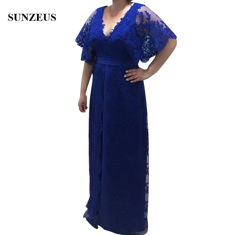 Royal Blue Mother Of Groom Evening Dresses Appliques Short Sleeve Long Lace Women Party Gowns Vestido De Madrinha
Royal Blue Mother Of Groom Evening Dresses Appliques Short Sleeve Long Lace Women Party Gowns Vestido De Madrinha