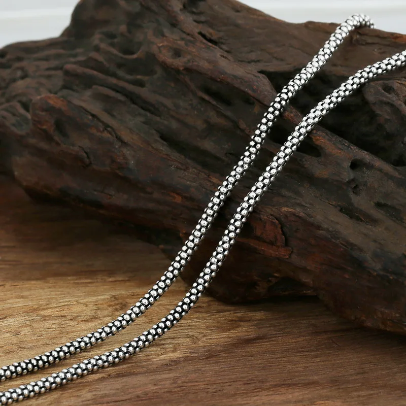 Fashion S925 Sterling Silver Jewelry Retro Thai Silver Vintage Style Necklace Men And Women
Fashion S925 Sterling Silver Jewelry Retro Thai Silver Vintage Style Necklace Men And Women