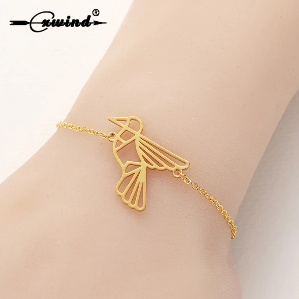 Cxwind Cute Origami Hummingbird Bracelet for Women Fashion Animal Flying Bird Charm Stainless Steel Bracelets Bangles Party Gift
Cxwind Cute Origami Hummingbird Bracelet for Women Fashion Animal Flying Bird Charm Stainless Steel Bracelets Bangles Party Gift