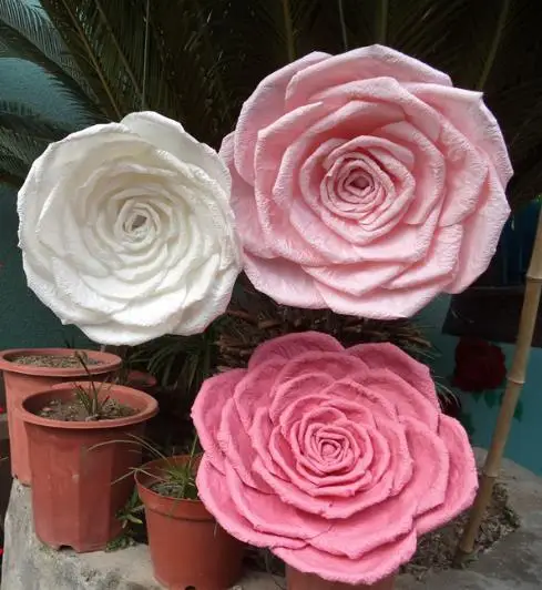 20 cm Diy Big Wedding decoration Large Artificial flowers Pink White Yellow 100% Handmade Romantic Party paper flower foam roses
20 cm Diy Big Wedding decoration Large Artificial flowers Pink White Yellow 100% Handmade Romantic Party paper flower foam roses