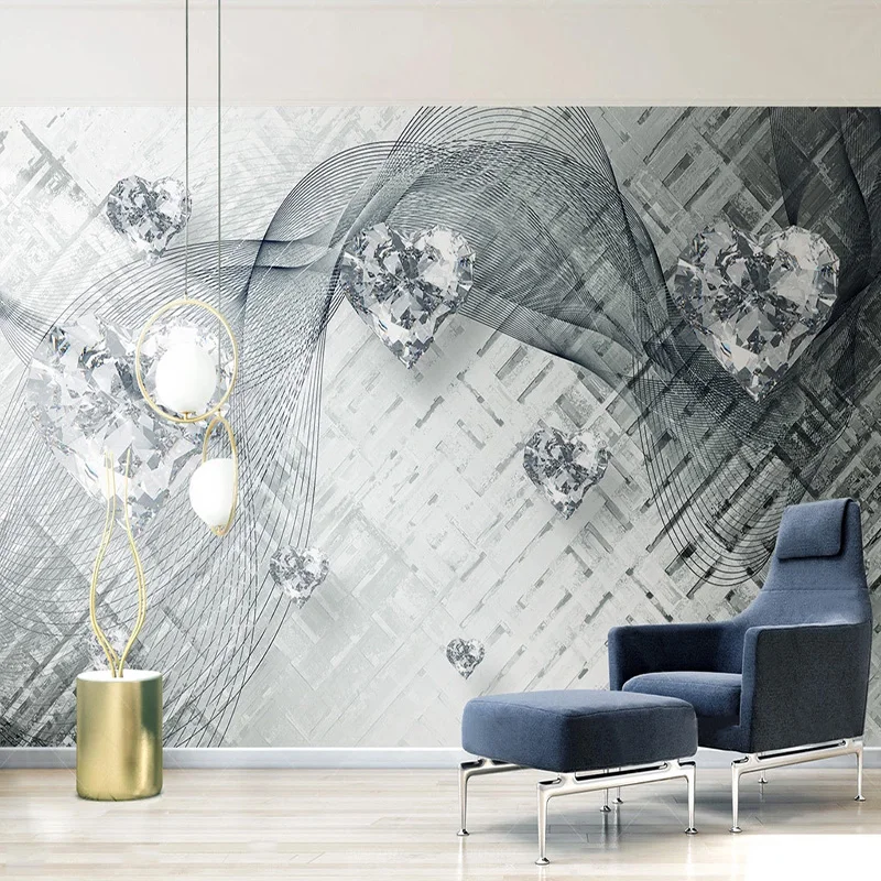 Custom Mural Wallpaper 3D Line Transparent Heart-shaped Diamond Luxury Wall Painting Living Room Bedroom Self-Adhesive Stickers
Custom Mural Wallpaper 3D Line Transparent Heart-shaped Diamond Luxury Wall Painting Living Room Bedroom Self-Adhesive Stickers
