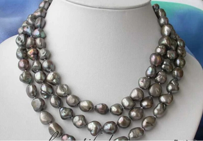 3row 12mm gray baroque freshwater pearl necklace shell Factory Wholesale price Women Gift word Jewelry
3row 12mm gray baroque freshwater pearl necklace shell Factory Wholesale price Women Gift word Jewelry