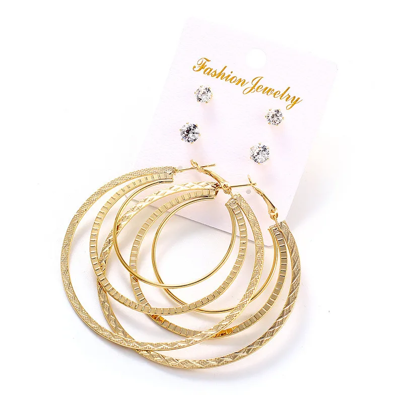 5 Kinds 3 Pairs Earrings Cross Spring Round Bead Hoop Earrings Diameter 6cm Fashion Gold Color Hoop Earrings For Girl Party Gift
5 Kinds 3 Pairs Earrings Cross Spring Round Bead Hoop Earrings Diameter 6cm Fashion Gold Color Hoop Earrings For Girl Party Gift