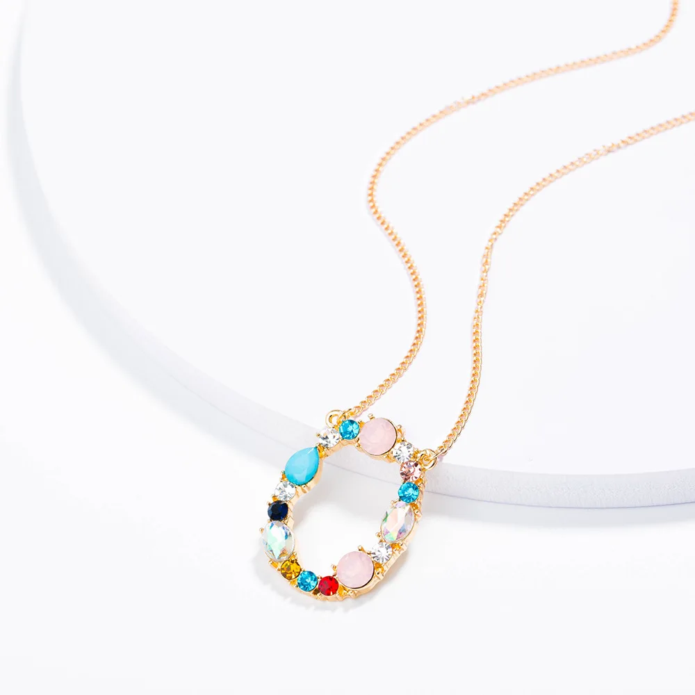 NEW Initial Multicolor CZ Necklace Personalized 26 Letter Name Jewelry For Women Accessories Girlfriend Gift | Украшения и
