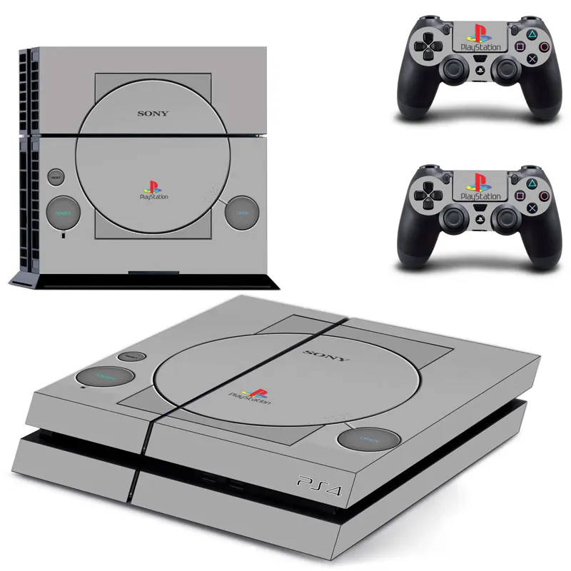 Виниловая наклейка PS1 в ностальгическом стиле для консоли Sony PlayStation 4 и 2