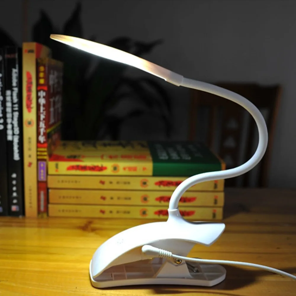 YG-5933 настольная лампа светодио дный USB LED 14 с зажимом кровать чтение книги Light Touch 3