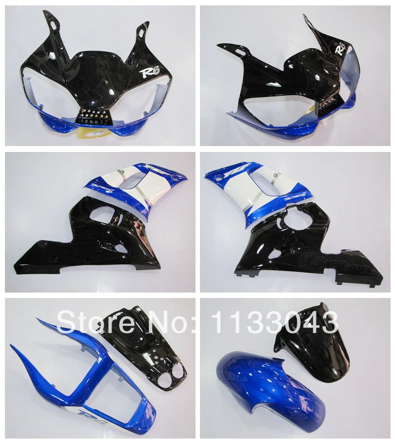 #177AK Blue white black Fairing kit for Yamaha YZF-R6 98-02 YZF R6 98 99 00 01 02 YZF 600 R6 1998 - 2002 fairing kits+7gifts
#177AK Blue white black Fairing kit for Yamaha YZF-R6 98-02 YZF R6 98 99 00 01 02 YZF 600 R6 1998 - 2002 fairing kits+7gifts