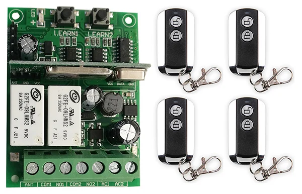 Individual learning code DC9V 12V 24V 10A 2CH Wireless Remote Control Switch System Receiver & 2 Keys metal waterproof Remote
Individual learning code DC9V 12V 24V 10A 2CH Wireless Remote Control Switch System Receiver & 2 Keys metal waterproof Remote