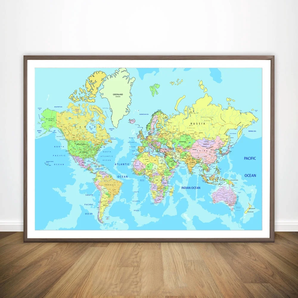 World Map Poster Art Canvas Print Home Children's Bedroom The Wall Picture Decorator
World Map Poster Art Canvas Print Home Children's Bedroom The Wall Picture Decorator