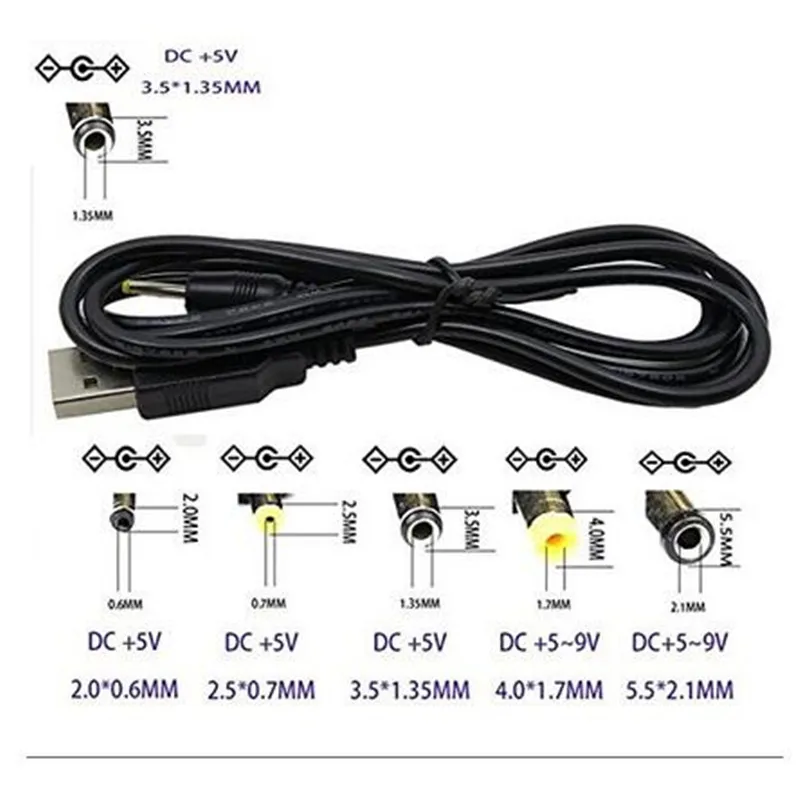 Кабель питания LBSC с разъемом USB A на постоянный ток 3 5 мм/1 35 мм в пост. Тока 1 м|power