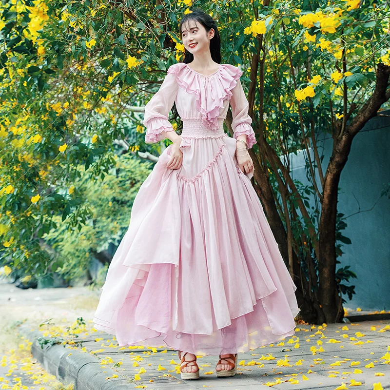 Free Shipping Boshow 2021 New Fashion Women Long Maxi Ruffles Three Quarter Sleeve Spring Autumn Bohemian Chiffon S-L Dresses
Free Shipping Boshow 2021 New Fashion Women Long Maxi Ruffles Three Quarter Sleeve Spring Autumn Bohemian Chiffon S-L Dresses