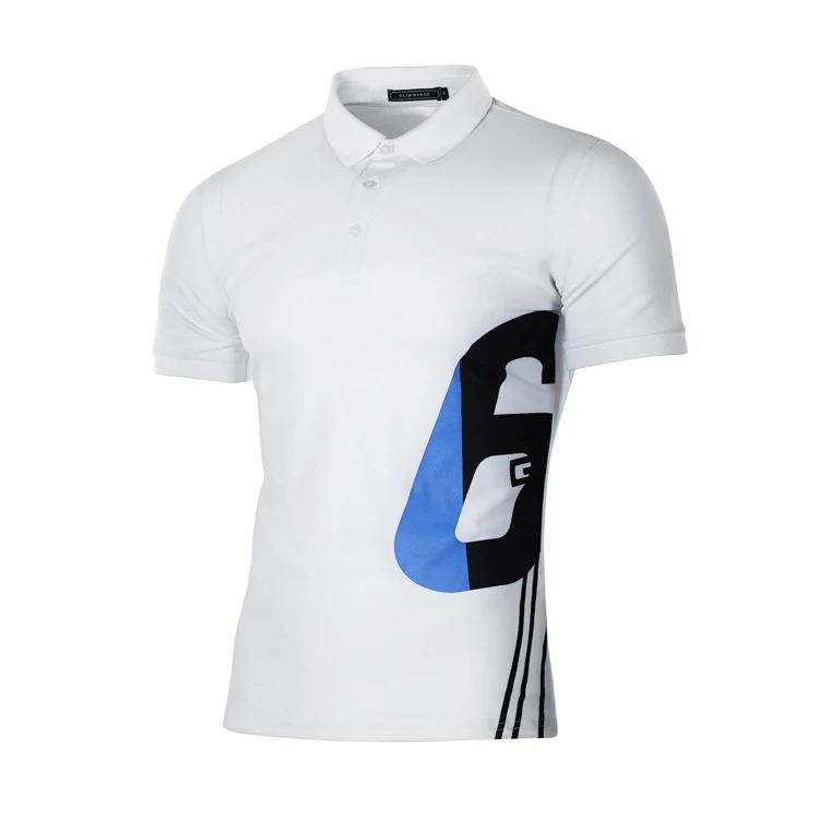 Plus Size 3XL Brand Digital Polo Shirt Men Business Casual Short Sleeve Shirts Streetwear High Quality | Мужская одежда