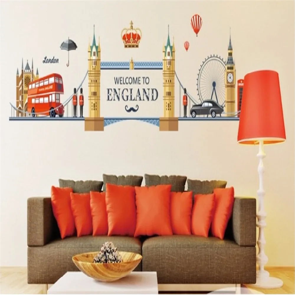 Famous London Landscape Wall Stickers For Living Room Home Decoration Background Pvc Plane Mural Door Diy Europe Wallpaper Top
Famous London Landscape Wall Stickers For Living Room Home Decoration Background Pvc Plane Mural Door Diy Europe Wallpaper Top