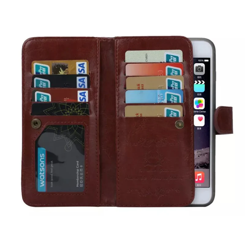 Coque чехол для iPhone 6S Plus и 6 плюс кожаный Бизнес Телефонные Чехлы 9 кредитных