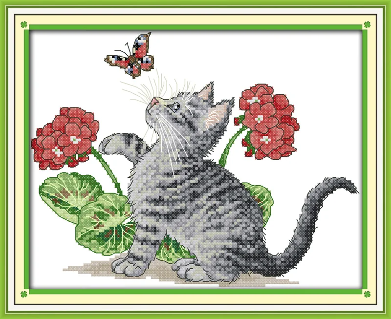 Baby cat play with butterfly cross stitch kit 18ct 14ct count canvas stitches embroidery DIY handmade needlework plus
Baby cat play with butterfly cross stitch kit 18ct 14ct count canvas stitches embroidery DIY handmade needlework plus