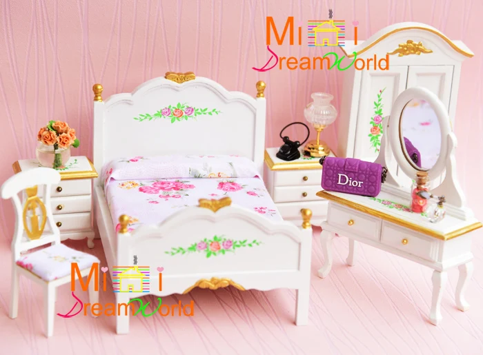 G05-X4409 children baby gift Toy 1:12 Dollhouse mini Furniture Miniature rement-white rose bedroom 6pcs/set
G05-X4409 children baby gift Toy 1:12 Dollhouse mini Furniture Miniature rement-white rose bedroom 6pcs/set