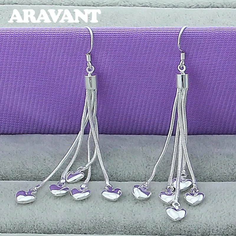 925 Silver Heart Long Chains Hanging Earrings For Women Wedding Jewelry Valentine's Day Gift
925 Silver Heart Long Chains Hanging Earrings For Women Wedding Jewelry Valentine's Day Gift