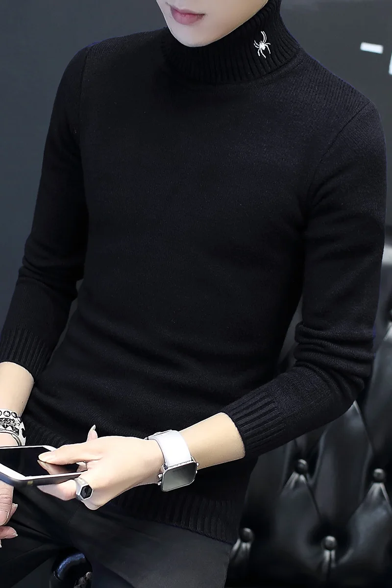 Men's fashion men's sweaters turtleneck Winter warm thicken Knitt Simple Sweaters Men Neckline spider embroidery Pullover slim
Men's fashion men's sweaters turtleneck Winter warm thicken Knitt Simple Sweaters Men Neckline spider embroidery Pullover slim
