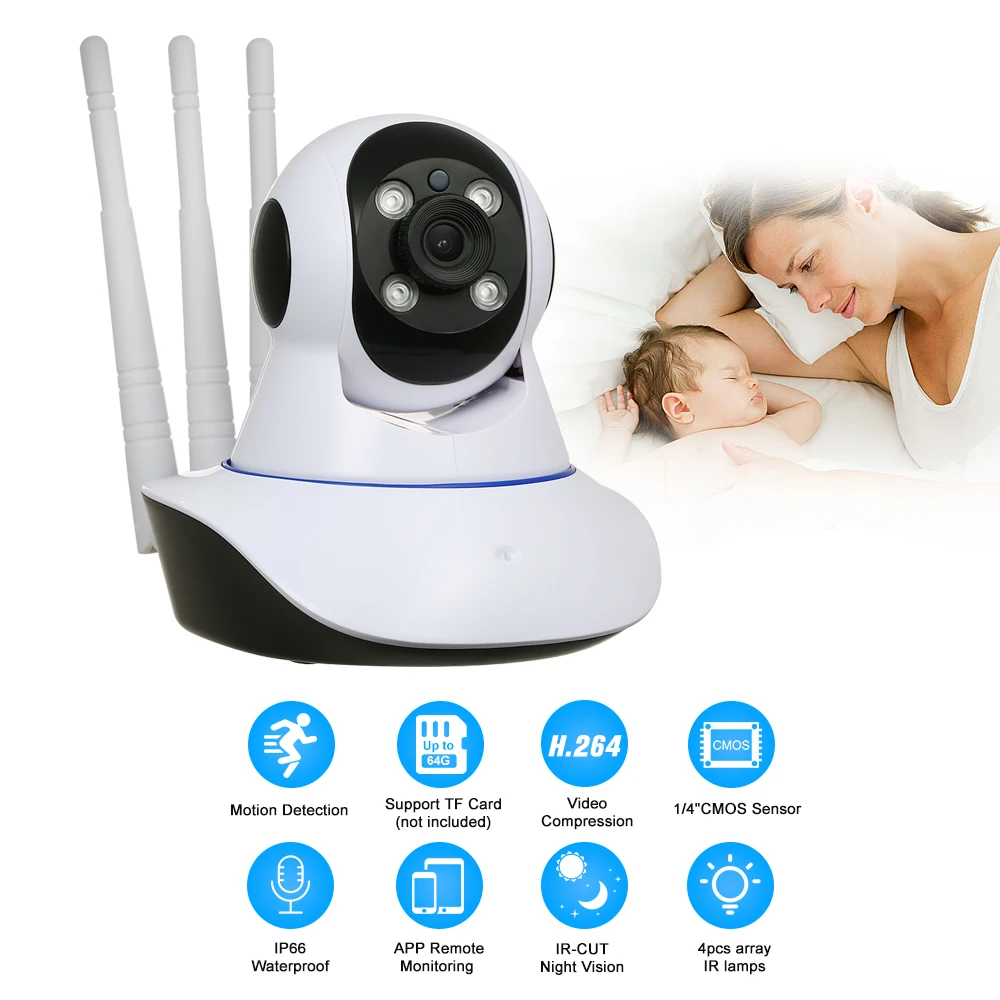 IP-камера видеонаблюдения HD 720P, сетевая PTZ-камера с поддержкой облачного хранилища, P2P, видеоняня с ночным видением и датчиком движения
IP-камера видеонаблюдения HD 720P, сетевая PTZ-камера с поддержкой облачного хранилища, P2P, видеоняня с ночным видением и датчиком движения