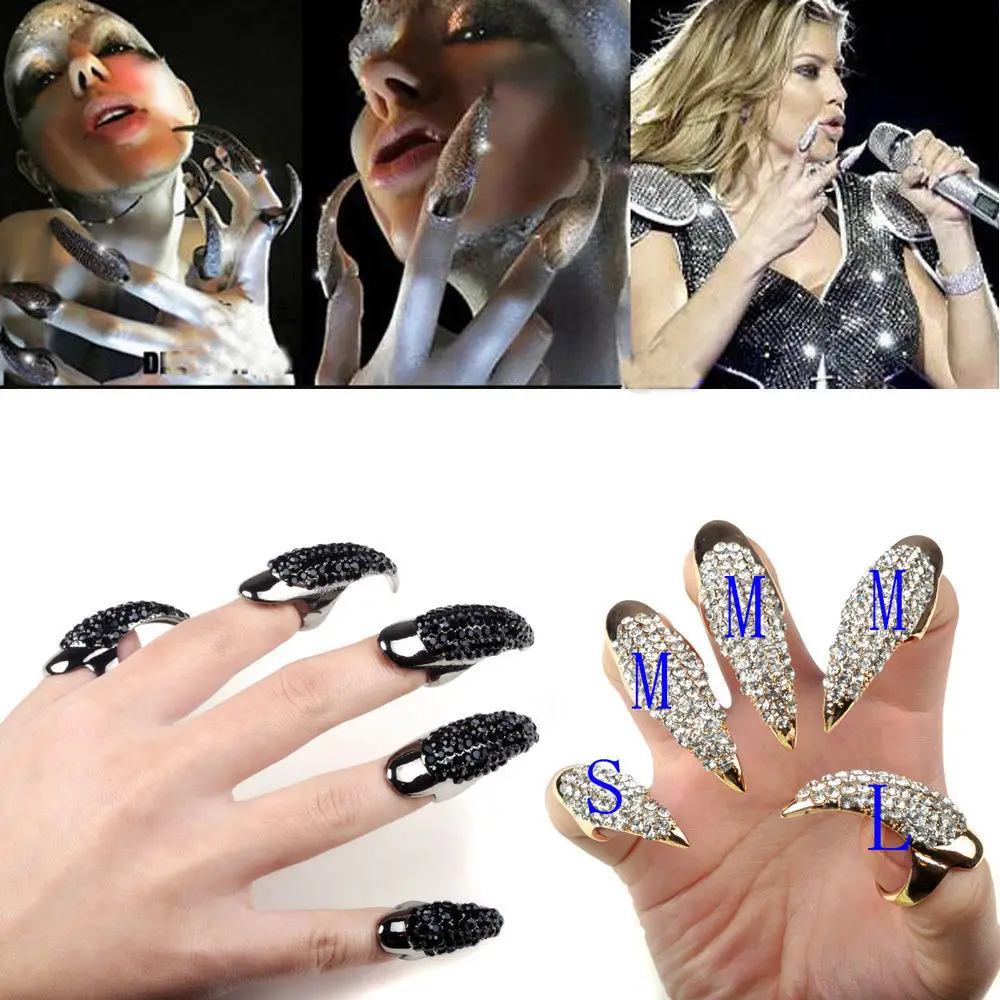 10Pcs/lot Unisex Retro Punk Rock Crystal Rhinestone Claw Rings False Nail Paw Talon Cat Claw Finger Rings Party Jewerly
10Pcs/lot Unisex Retro Punk Rock Crystal Rhinestone Claw Rings False Nail Paw Talon Cat Claw Finger Rings Party Jewerly