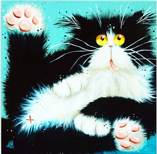 30X30 см (12 "X 12") кошки животных полный дрель положить ручной вышивки Diy алмазов