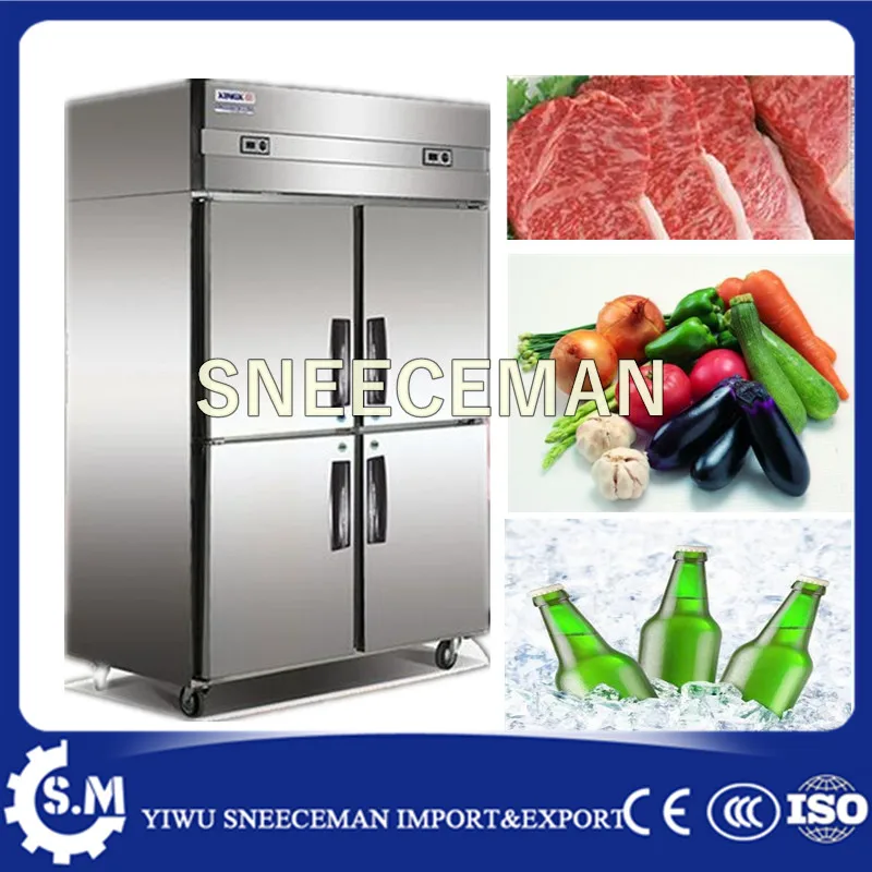 Прямая холодная Коммерческая кухонная морозильная камера 4 дверная Вертикальная