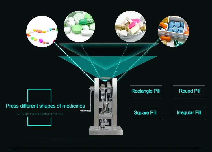TDP-0 High Quality manual tablet press pill Single Punch Tablet Press Machine Pill Making Machine Maker hand-operated mini type
TDP-0 High Quality manual tablet press pill Single Punch Tablet Press Machine Pill Making Machine Maker hand-operated mini type