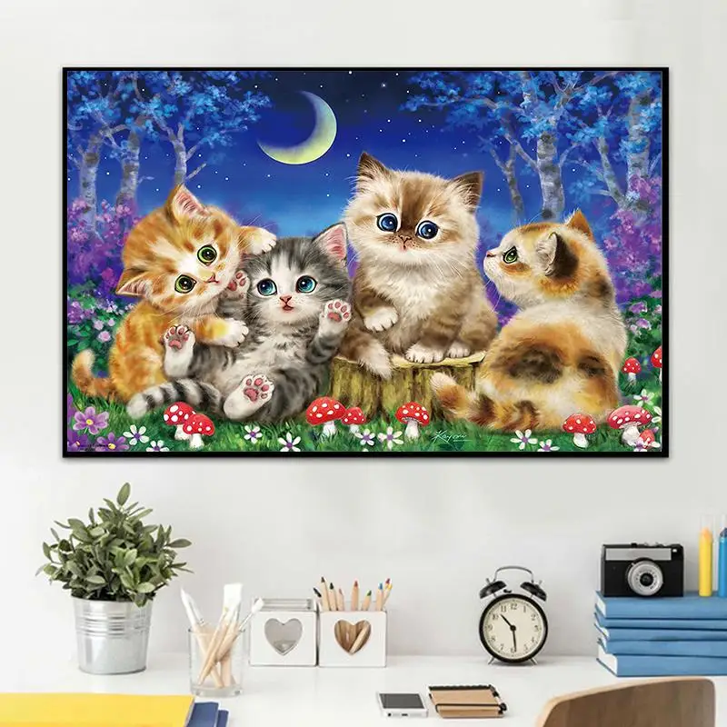 5D DIY Алмазная вышивка кошки животное Картина Вышивка крестом полное сверление