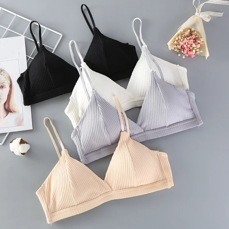 Women Bras Top Cotton Sexy Lingerie Push Up Striped Bras Wire Free Women Underwear
Women Bras Top Cotton Sexy Lingerie Push Up Striped Bras Wire Free Women Underwear