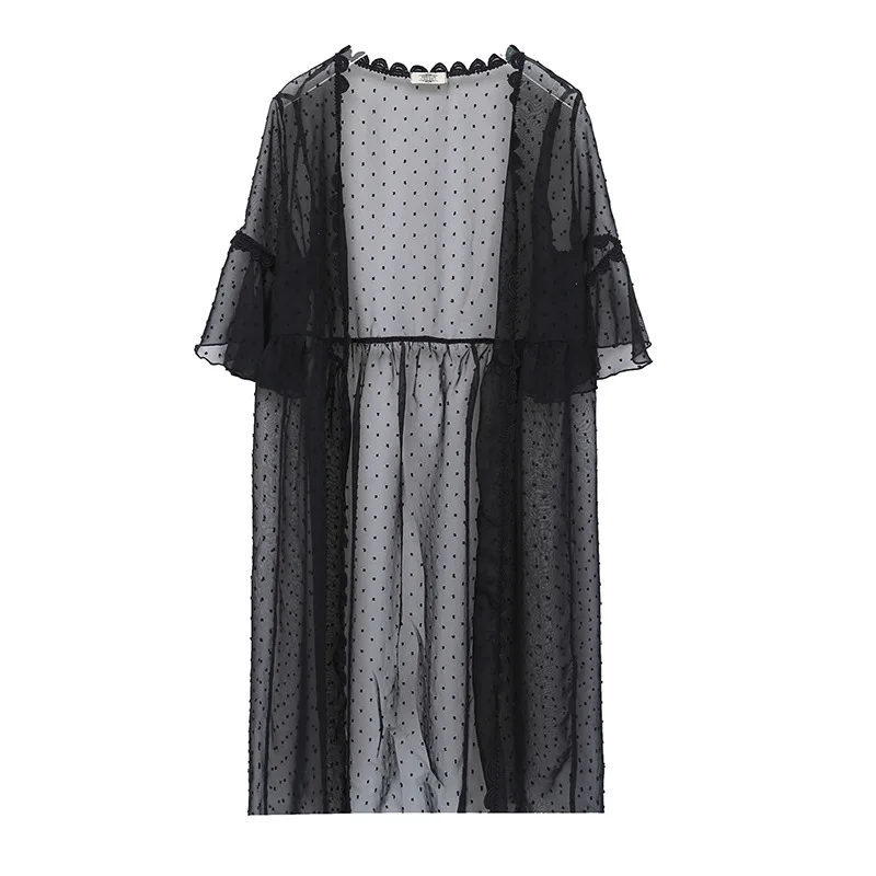 SexeMara Summer 2018New Polka Dot Long Large Size Women's Sweet Chiffon Cardigan Fashion Lace Outer Shirt Korean Fat MM Clothing 
SexeMara Summer 2018New Polka Dot Long Large Size Women's Sweet Chiffon Cardigan Fashion Lace Outer Shirt Korean Fat MM Clothing