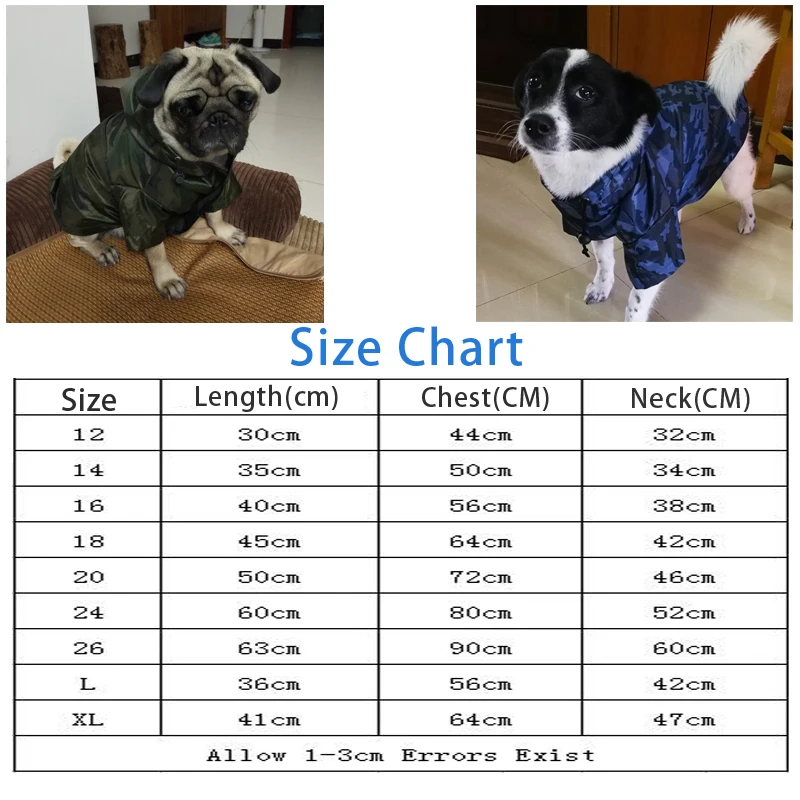 Pet Camouflage Big Dog Raincoat Waterproof Clothes For Small Big Dogs Hooded Rain Cloak French Bulldog Labrador Chihuahua
Pet Camouflage Big Dog Raincoat Waterproof Clothes For Small Big Dogs Hooded Rain Cloak French Bulldog Labrador Chihuahua